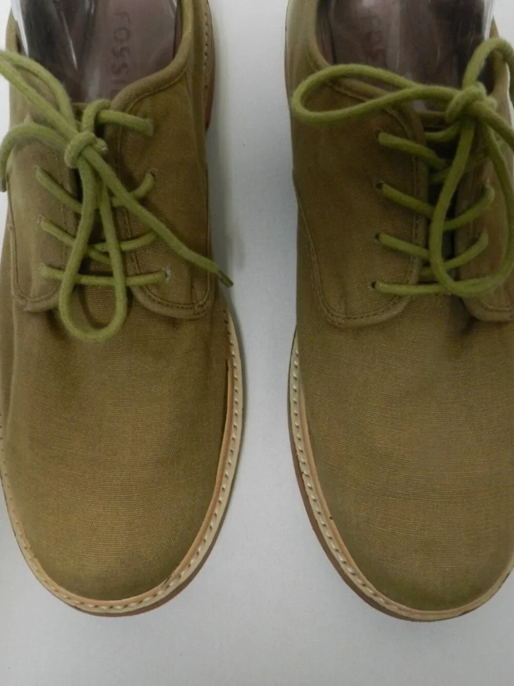 Fossil Canvas Oxford brown Shoes lace up Men Size Sz 10